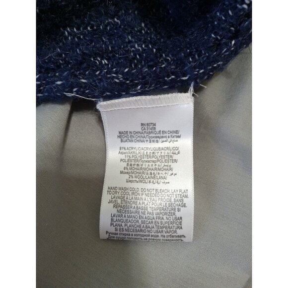 BCBGENERATION Women Sweater Preowned Long Sleeves Navy Blue White MEDIUM LARGE - Picture 10 of 10
